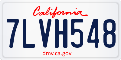 CA license plate 7LVH548