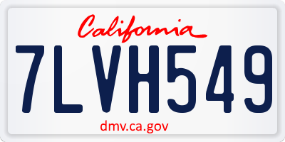 CA license plate 7LVH549