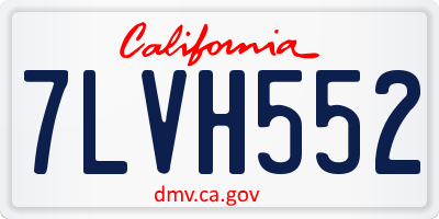 CA license plate 7LVH552
