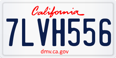 CA license plate 7LVH556