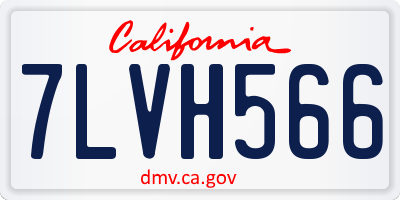 CA license plate 7LVH566