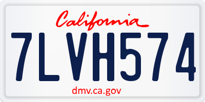 CA license plate 7LVH574