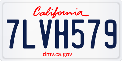 CA license plate 7LVH579