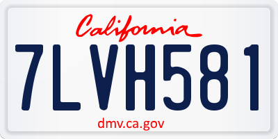 CA license plate 7LVH581
