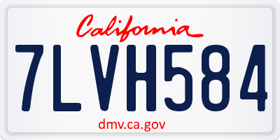 CA license plate 7LVH584