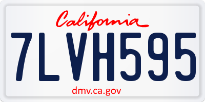 CA license plate 7LVH595