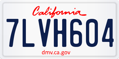 CA license plate 7LVH604