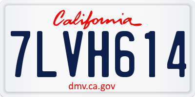 CA license plate 7LVH614