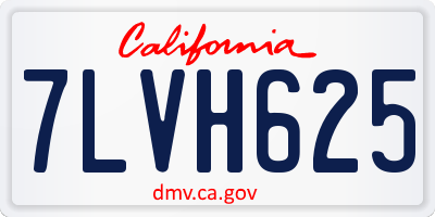 CA license plate 7LVH625