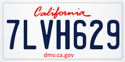 CA license plate 7LVH629