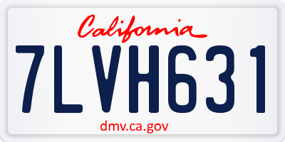 CA license plate 7LVH631