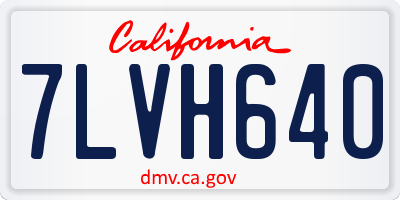 CA license plate 7LVH640