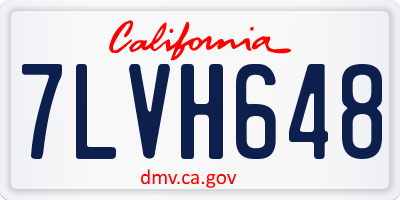 CA license plate 7LVH648