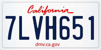 CA license plate 7LVH651
