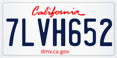 CA license plate 7LVH652