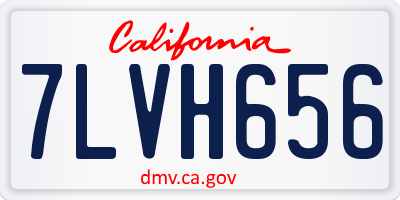 CA license plate 7LVH656