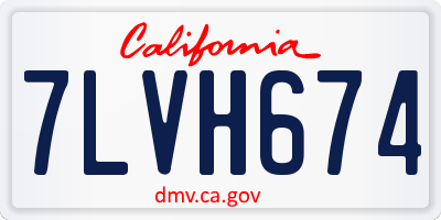 CA license plate 7LVH674