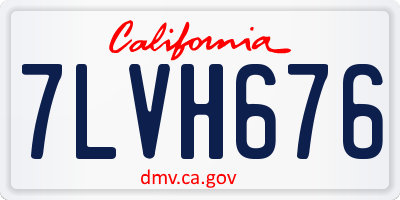 CA license plate 7LVH676