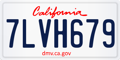 CA license plate 7LVH679
