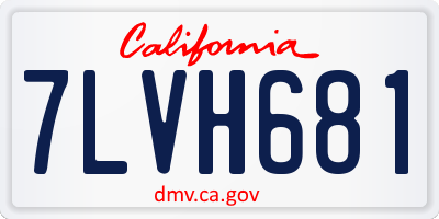 CA license plate 7LVH681