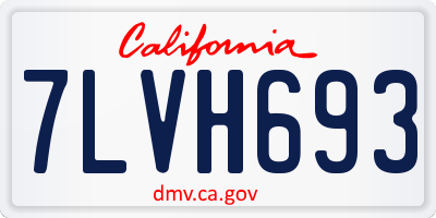 CA license plate 7LVH693