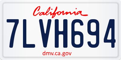 CA license plate 7LVH694