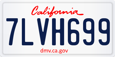 CA license plate 7LVH699