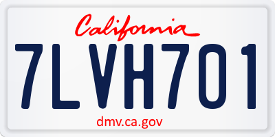CA license plate 7LVH701