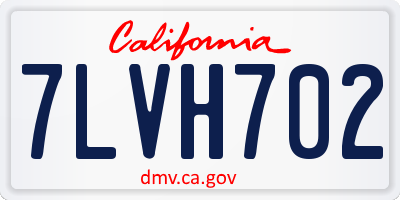 CA license plate 7LVH702