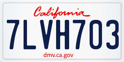 CA license plate 7LVH703