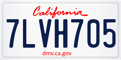 CA license plate 7LVH705