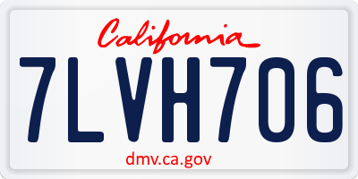 CA license plate 7LVH706