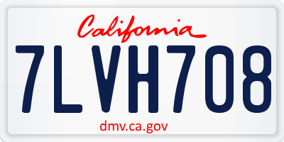 CA license plate 7LVH708