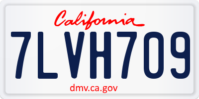 CA license plate 7LVH709
