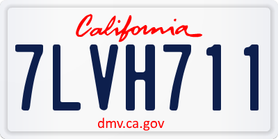 CA license plate 7LVH711