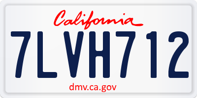 CA license plate 7LVH712