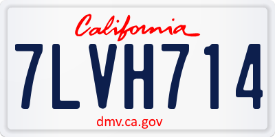 CA license plate 7LVH714