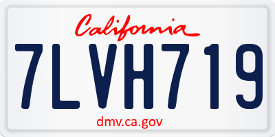 CA license plate 7LVH719