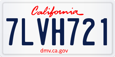 CA license plate 7LVH721