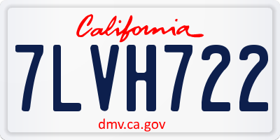 CA license plate 7LVH722