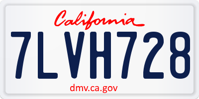 CA license plate 7LVH728