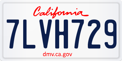 CA license plate 7LVH729