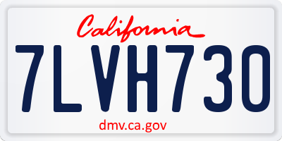 CA license plate 7LVH730