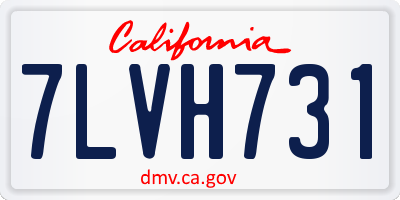 CA license plate 7LVH731