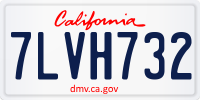 CA license plate 7LVH732
