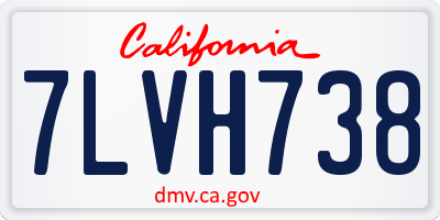 CA license plate 7LVH738