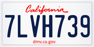 CA license plate 7LVH739