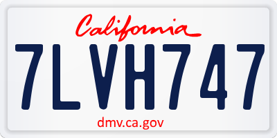 CA license plate 7LVH747