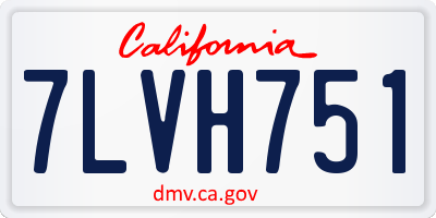 CA license plate 7LVH751
