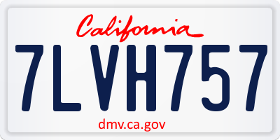 CA license plate 7LVH757